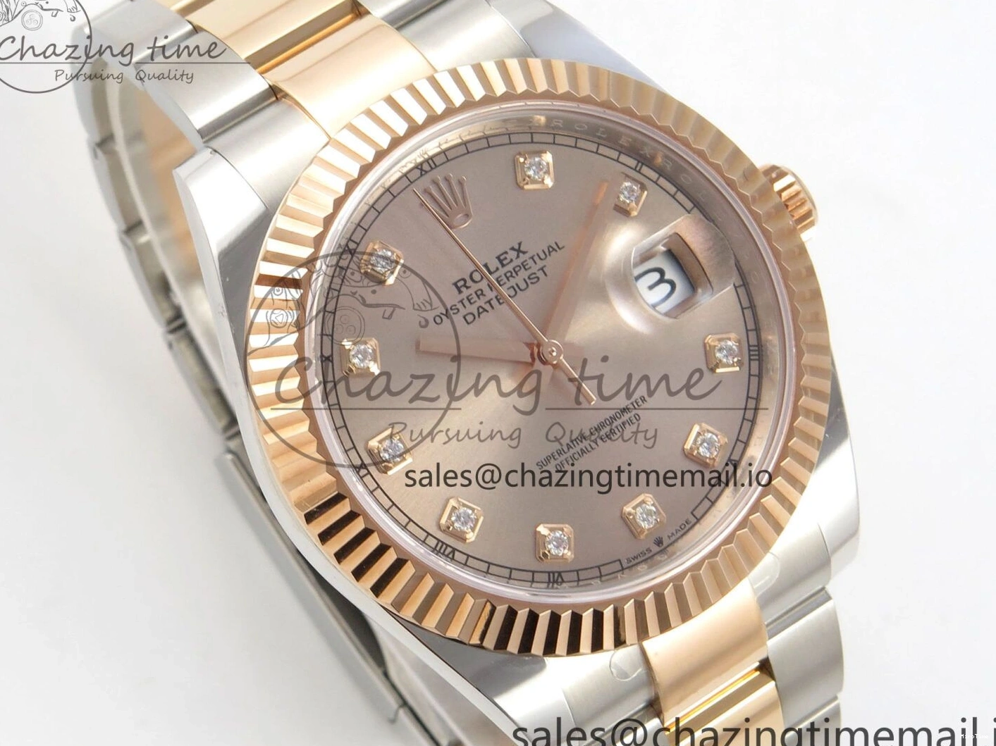 MiroTime 1218 Colorful DateJust 41 126331 SS RG ARF 1:1 Best Edition RG Diamonds Dial on Oyster Bracelet SH3235 (Weighted) 185